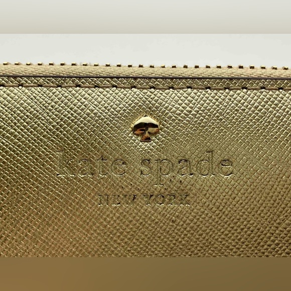 SALE - Kate Spade Gold Zip Around Wallet - Picture 3 of 9